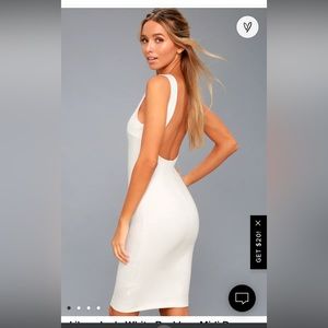 Like a Lady White Backless Midi Dress SIZE LARGE
